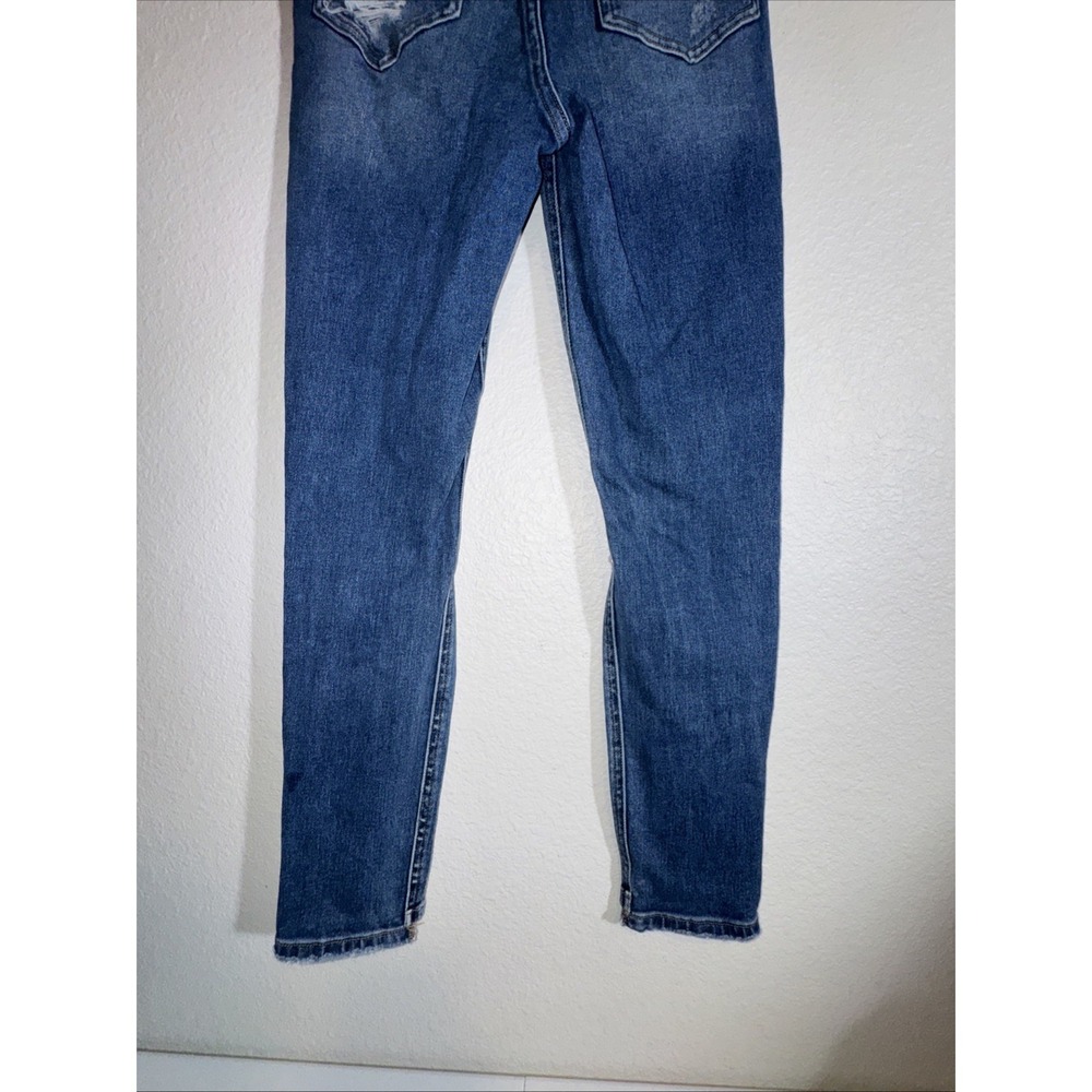 😎 Mica Los Angeles Women's Jeans Size 26 Distressed Mid Rise Crop Cute Denim - Picture 9 of 16